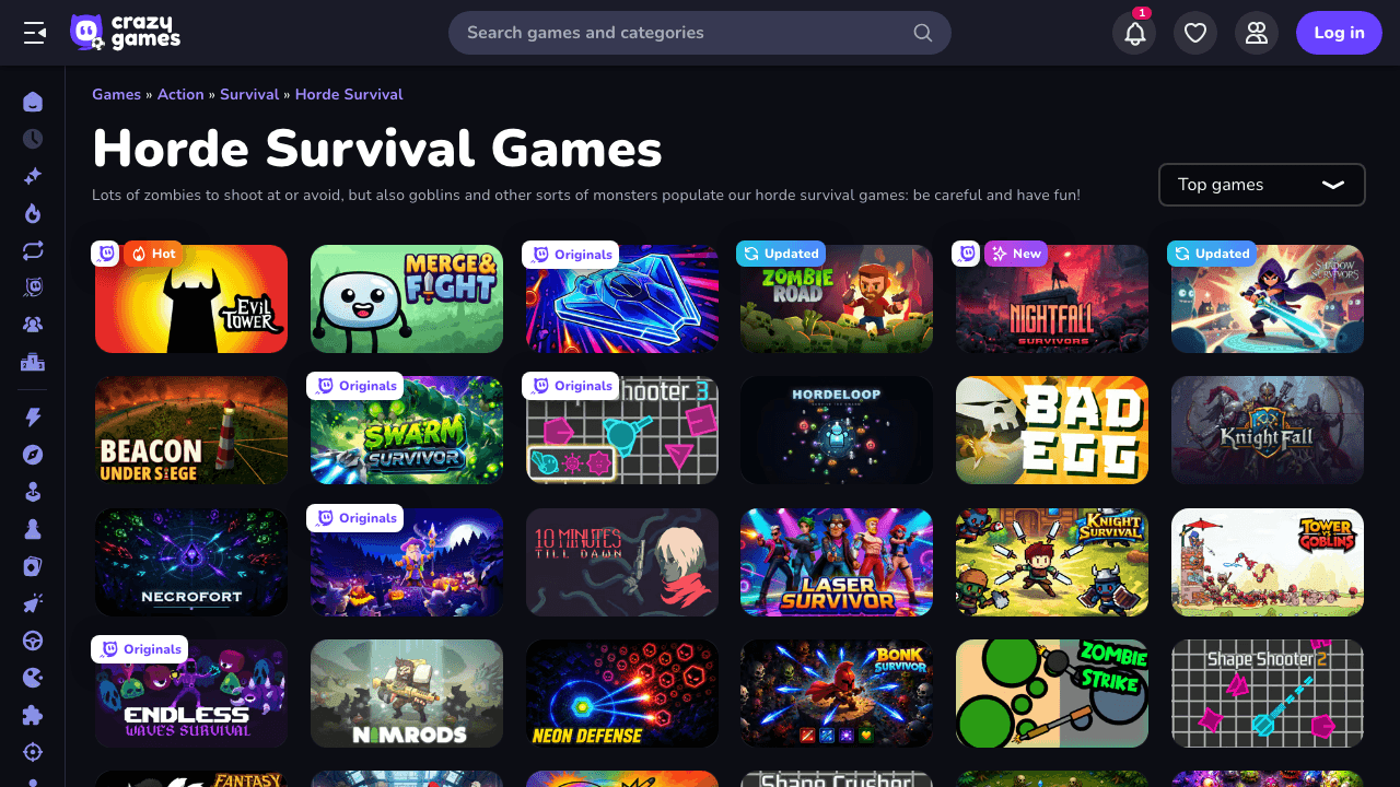 Horde Survival Games 🕹️ Play on CrazyGames screenshot