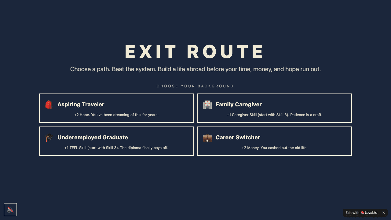 EXIT ROUTE screenshot