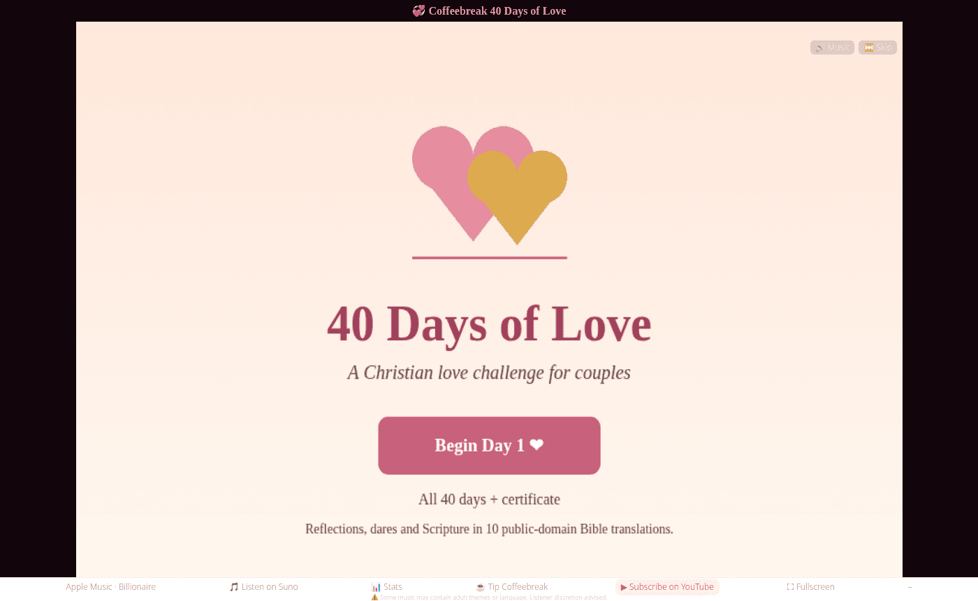 Coffeebreak 40 Days of Love screenshot