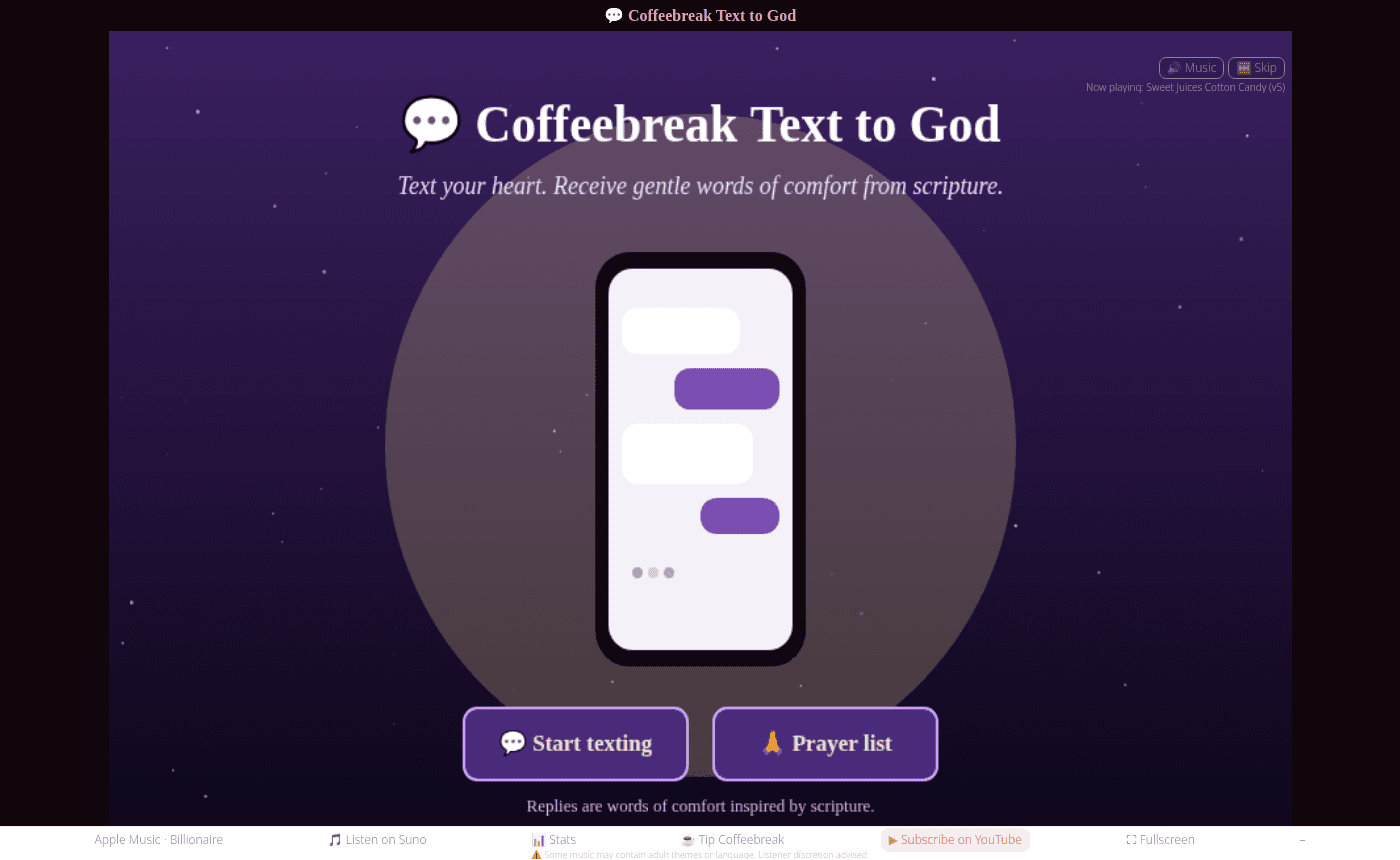 Coffeebreak Text to God screenshot