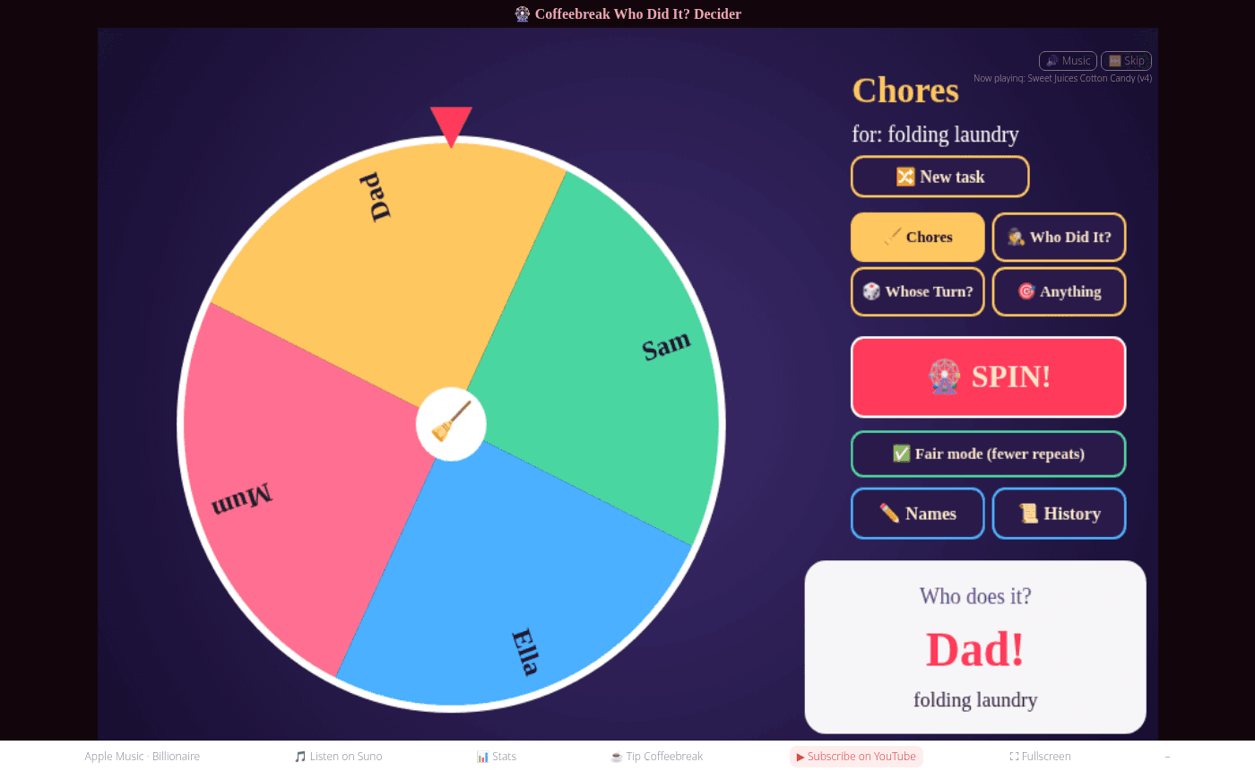 Coffeebreak Who Did It? Decider screenshot