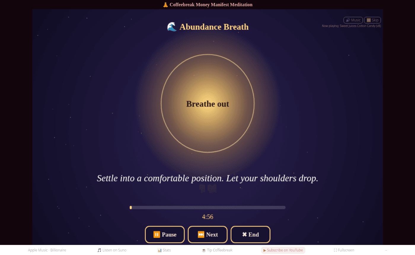 Coffeebreak Money Manifest Meditation screenshot