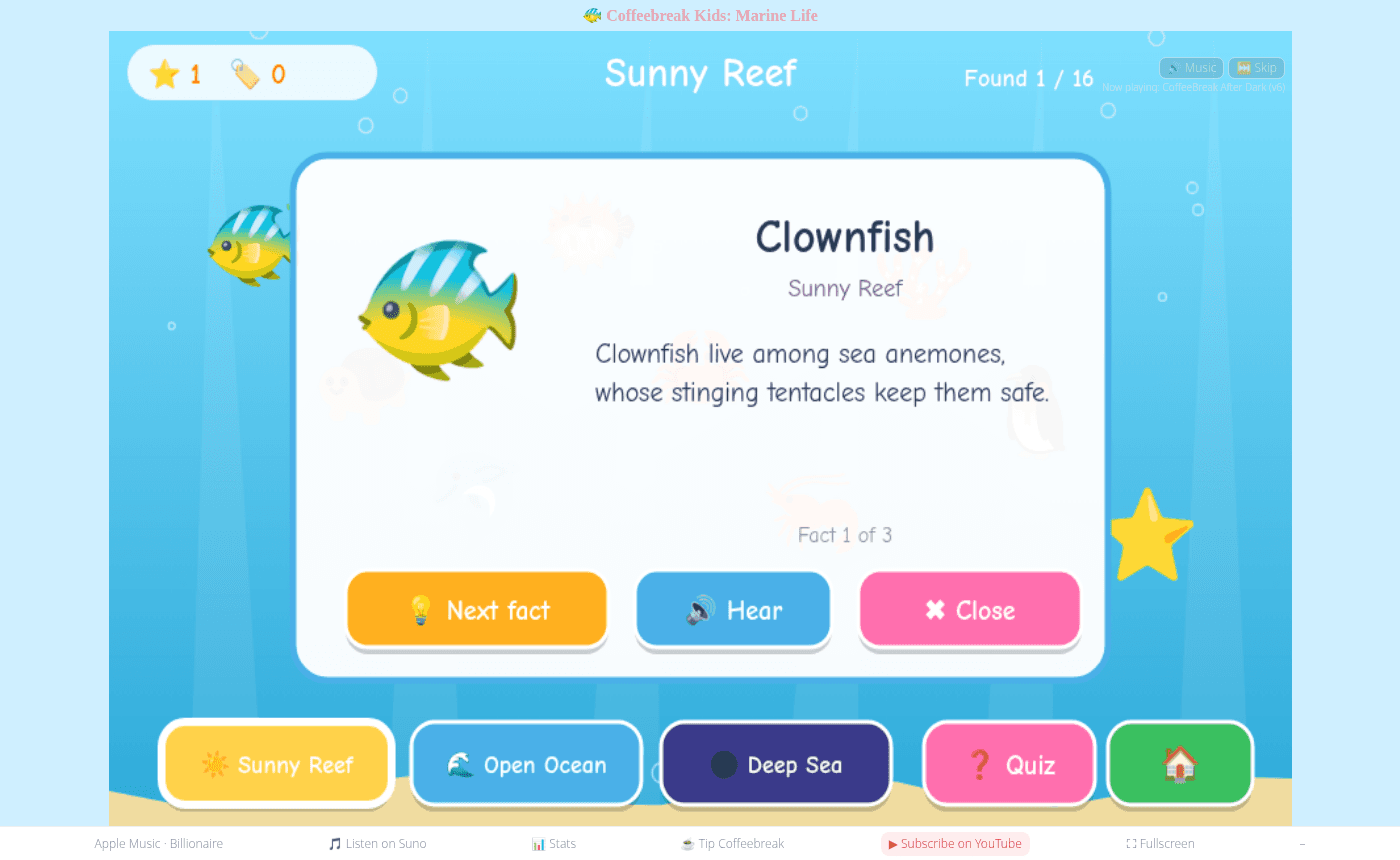 Coffeebreak Kids: Marine Life screenshot