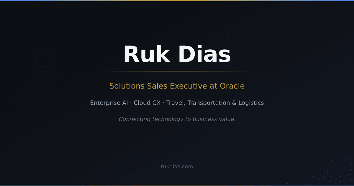 Ruk Dias | Solutions Sales Executive at Oracle - AI, Cloud & Enterprise CX screenshot