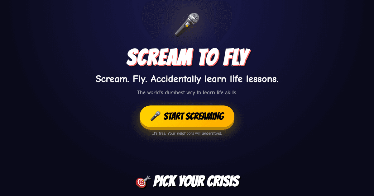 Scream To Fly screenshot