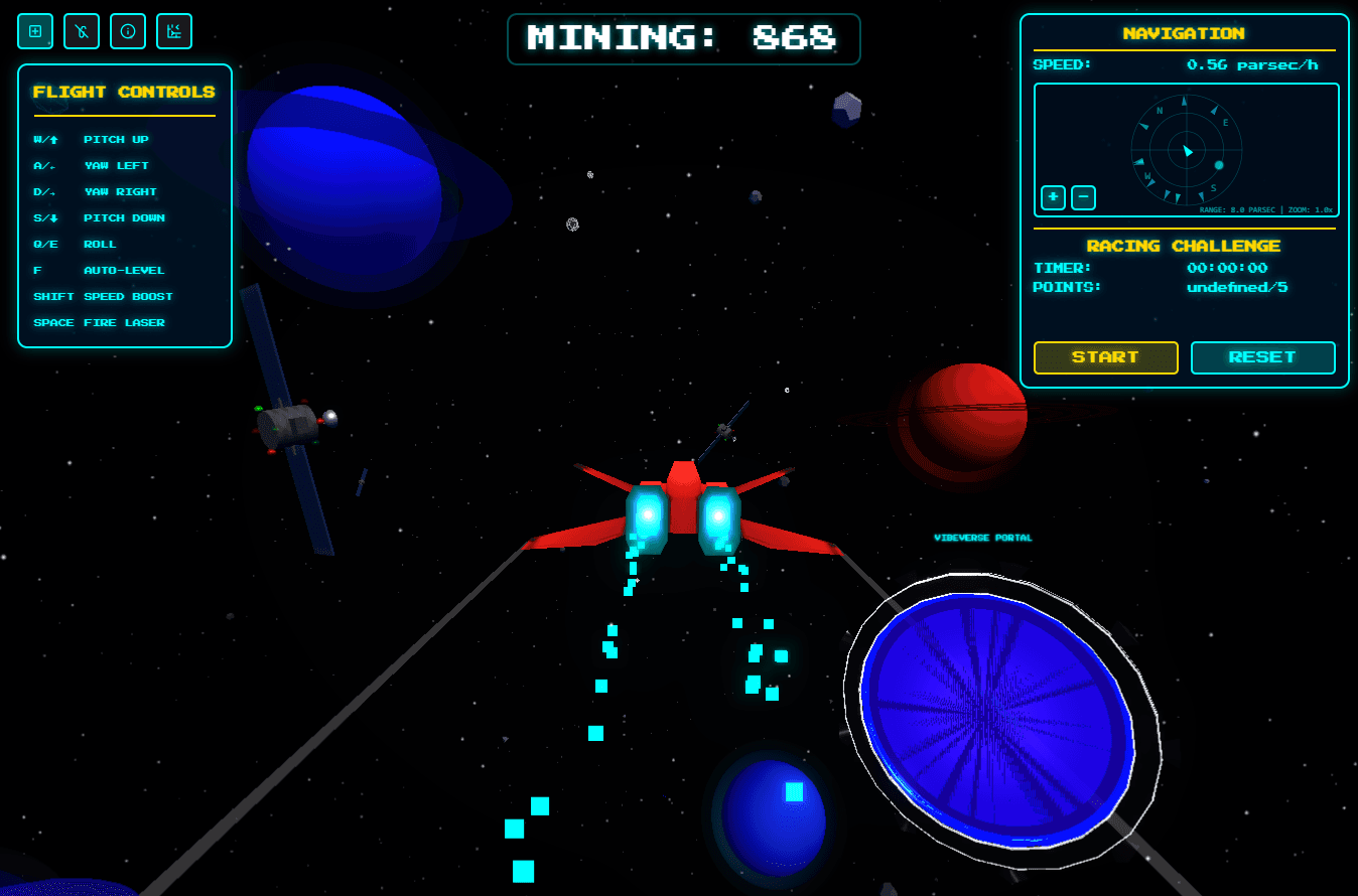 SpaceRunner - A vibe coded space game by a non-coder screenshot