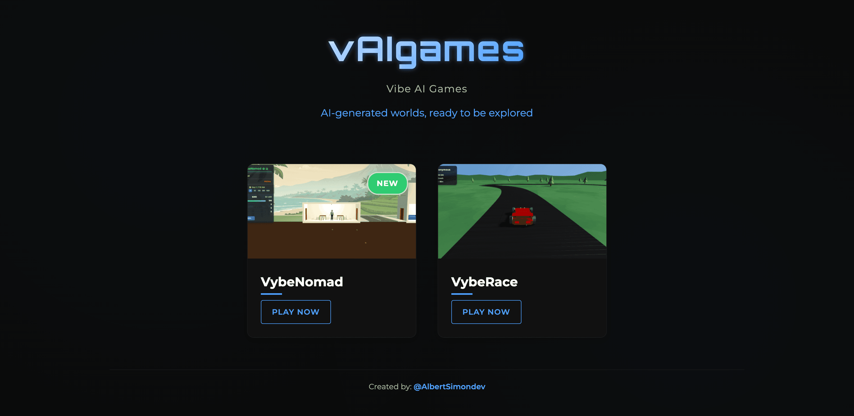 vAIgames - AI-Generated Gaming Worlds screenshot