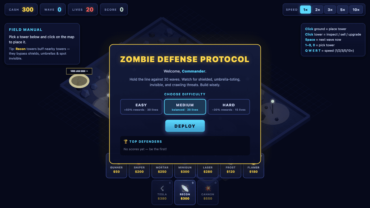 ZOMBIE DEFENSE PROTOCOL screenshot